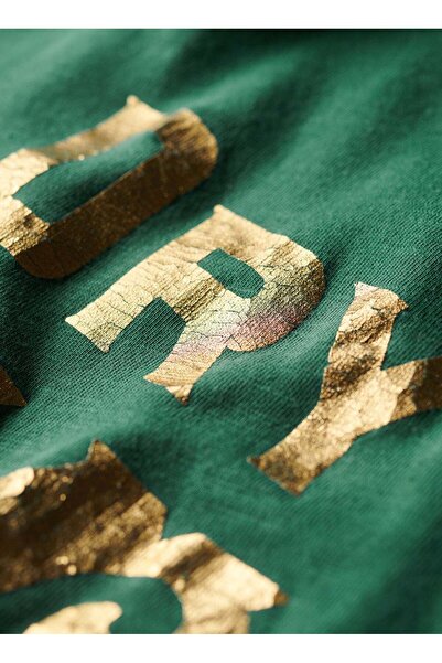 SUPERDRY Bisiklet Yaka Baskılı Yeşil Erkek T-Shirt M1011901A2BA_METALLIC WORKWEAR GRAP