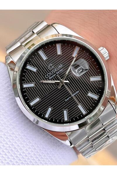Coliseum Çelik Kordon Takvimli Kadran Kutulu Seri Erkek Kol Saati FT.CLS.E013