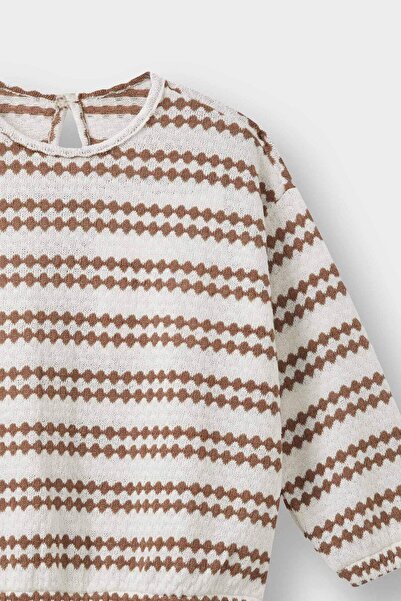 DeFacto Kız Bebek Bisiklet Yaka Çizgili Sweatshirt G1378A525AU