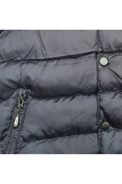 Uğur bebe Unisex Hooded Puffer Vest with Snap Fasteners and Pockets, 50% Cotton Lining, Sporty Stylish Winter Navy Blue Vest”