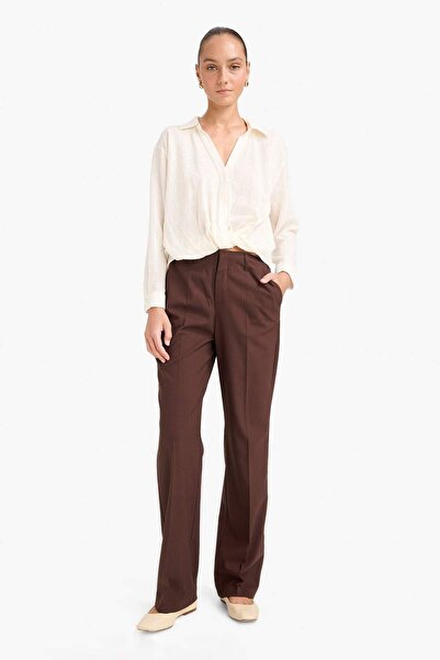 DeFacto Regular Fit Shirt Collar Cotton Long Sleeve Blouse F9998Ax25Au