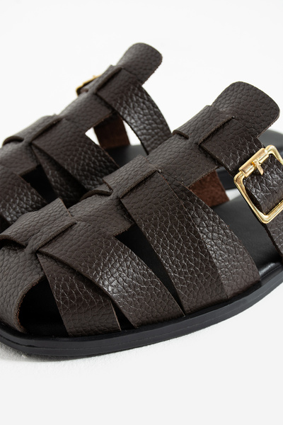 diya shoes Shay Brown Lattice Model Daily Comfortable Sole Women's Slippers