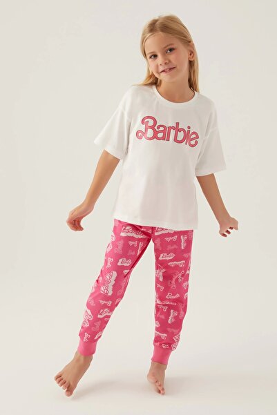 Barbie Set de pijamale pentru fete, roz pudrat rece