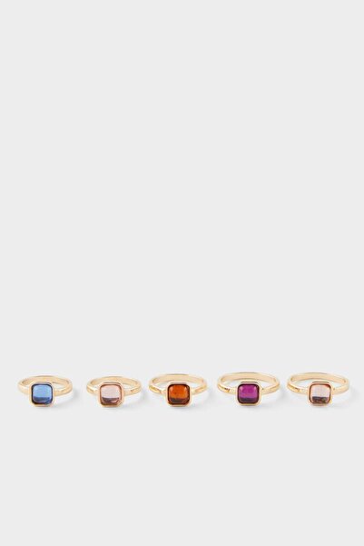 DeFacto Women's 5-Stone Gold Ring F6621Axns