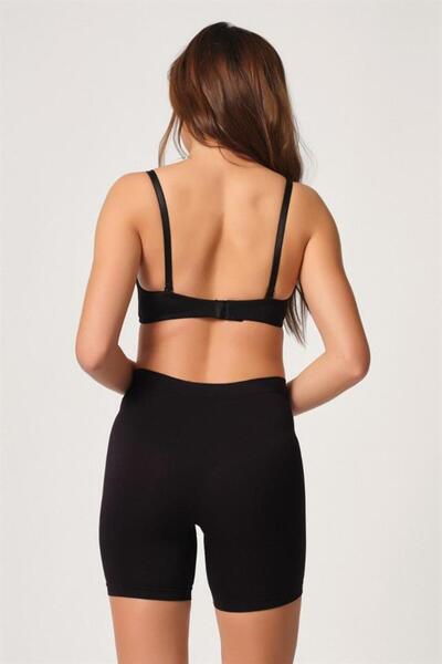 horussweetshop Emay Чорні безшовні м'які жіночі боксери з паткою 3003