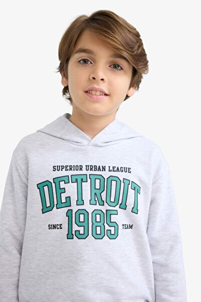 DeFacto Boy's Hooded Printed Sweatshirt F2846A825Au