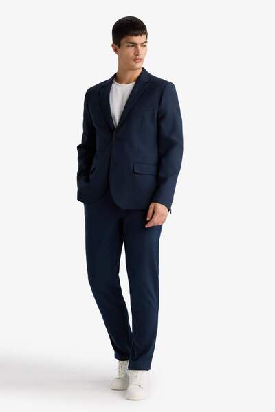 DeFacto Slim Fit Slim Fit Twill Buttoned Blazer Jacket F7232Ax25Au