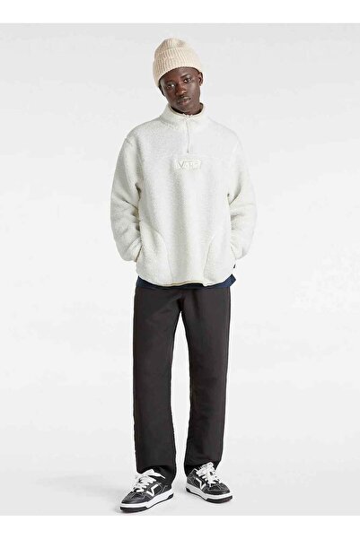 Vans Krem Erkek Fermuarlı Yaka Normal Kalıp Sweatshirt VN000HPFFS81-VANS BOXED SHERPA QZIP