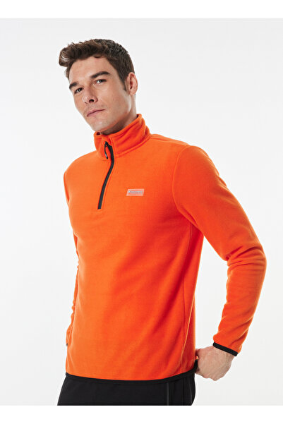 Discovery Expedition Turuncu Erkek Dik Yaka Basic Polar Sweatshırt D4WM-SWT3993
