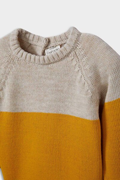 DeFacto Baby Boy Crew Neck Color Block Knitwear Sweater C8875A525Au