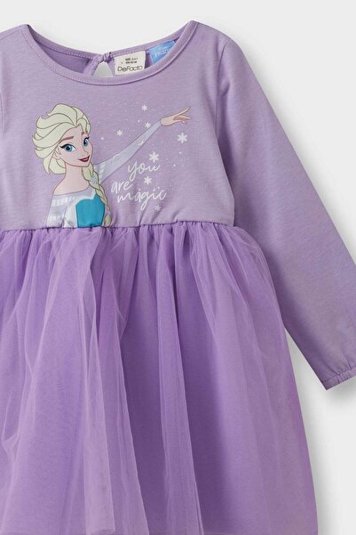 DeFacto Kız Bebek Frozen Uzun Kollu Tül Elbise F4564A525AU