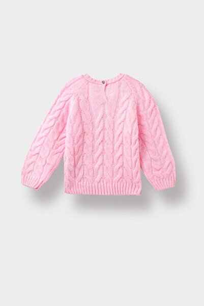 DeFacto Baby Girl Crew Neck Hair Braided Knitwear Sweater D0354A525Au