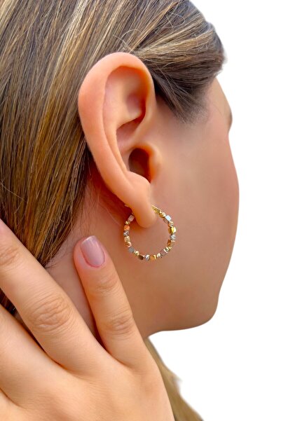 Altınaşkı Dorika Toplu Küplü Halka Altın Küpe