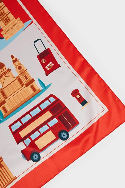 DeFacto Дамски шал с мотив Лондон G0803AXNS