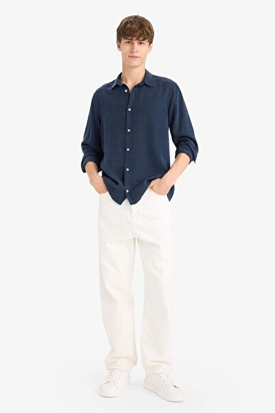DeFacto Regular Fit Twill Uzun Kollu Gömlek G0406AX25AU