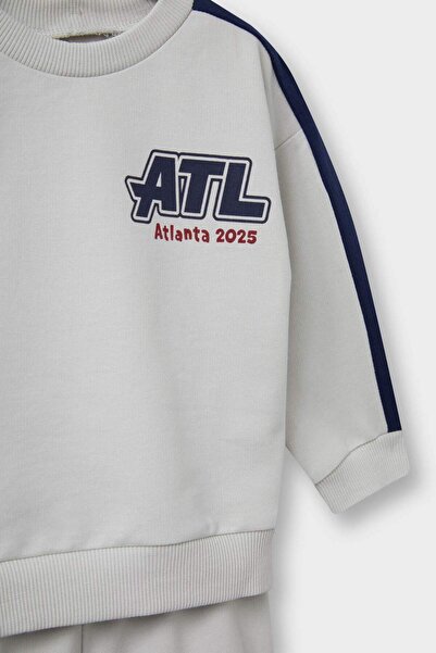 DeFacto Erkek Bebek 2'li Takım Okul Baskılı Sweatshirt Eşofman Altı F3301A525AU