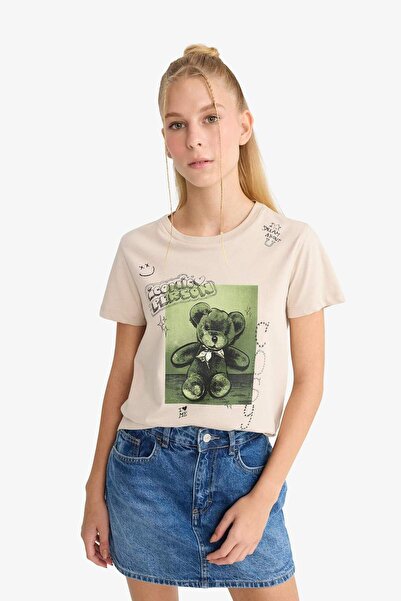 DeFacto Coool Regular Fit Crew Neck Printed Short Sleeve T-Shirtf8294Ax25Au