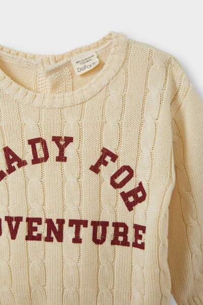 DeFacto Baby Boy Crew Neck Printed Knitwear Sweater F2578A525Au