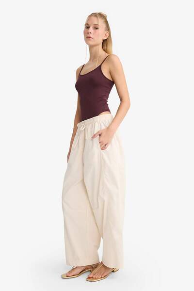 DeFacto Coool Barrel Fit Normal Waist Gabardine Trousers F9660Ax25Hs