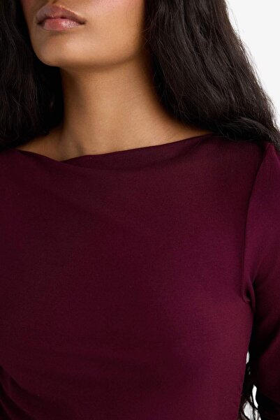 DeFacto Μακρυμάνικο μπλουζάκι με λεπτή εφαρμογή Slim Fit Boat Neck F9029AX25AU