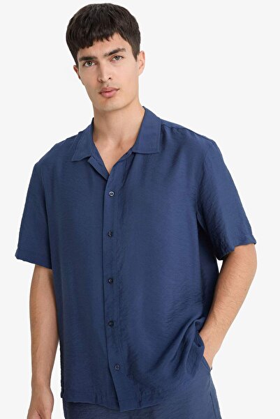DeFacto Relax Fit Polo Yaka Aerobin Kısa Kollu Gömlek E1736AX25SM