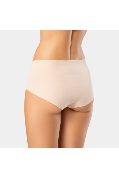 TÜREN Women's Laser Cut Cotton High Waist Hipster Panties 911/Skin
