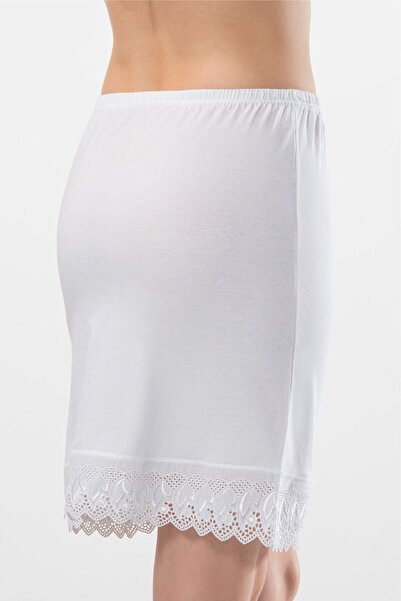 TÜREN 2-Pack, 100% Cotton, Lace Skirt, Women's Combed Cotton Jupon