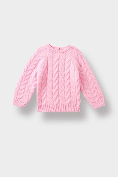 DeFacto Baby Girl Crew Neck Hair Braided Knitwear Sweater D0354A525Au