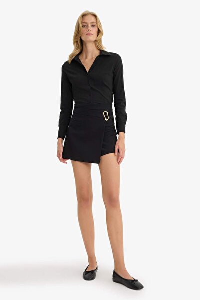 DeFacto Buckle Detailed Shorts Skirt F7321Ax25Au