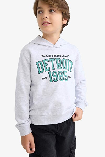 DeFacto Boy's Hooded Printed Sweatshirt F2846A825Au