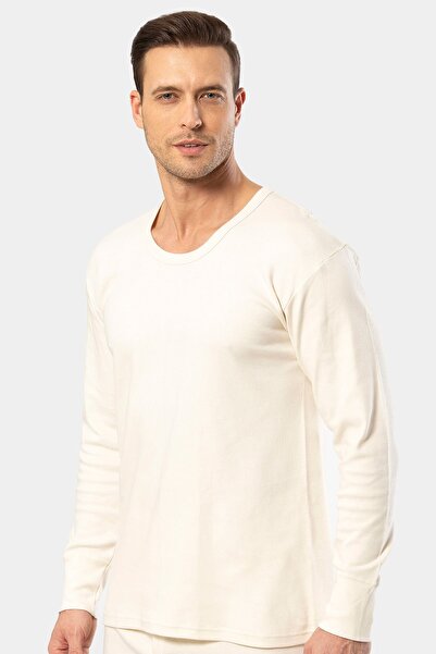 TÜREN Men's Interlock Long Sleeve Undershirt 116/Cream