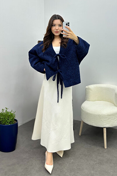 Bipantolon Жіночий синій піджак з шнурками, імпортний кашемір