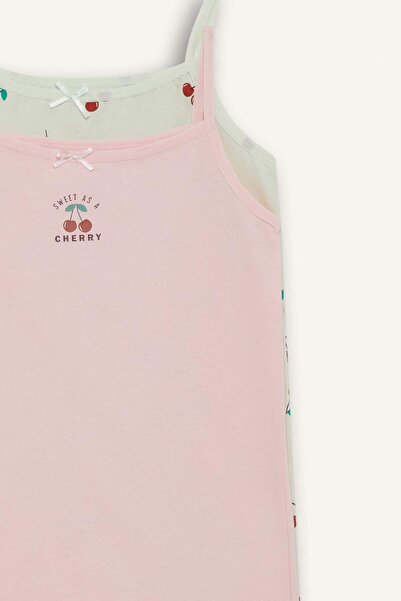 DeFacto Kız Çocuk Meyve Desenli 2'li Atlet F8579A825AU