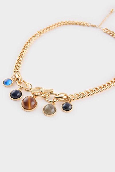 DeFacto Kadın Charmlı Gold Kolye F6637AXNS