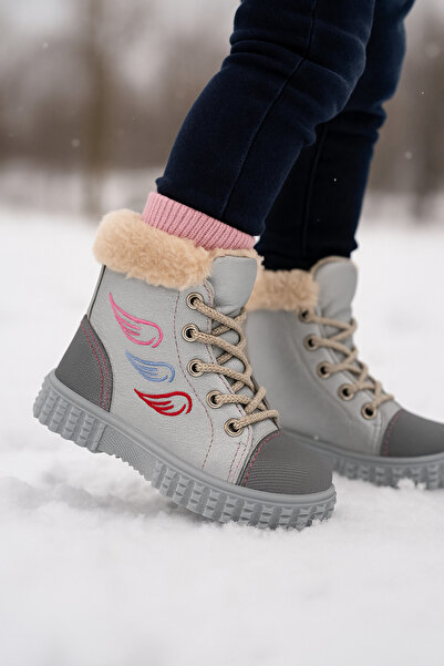 Aleza Shoes Дівчачі хутряні водонепроникні чоботи