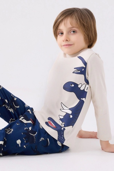 Rolypoly Boy's Blue Long Sleeve Pajama Set