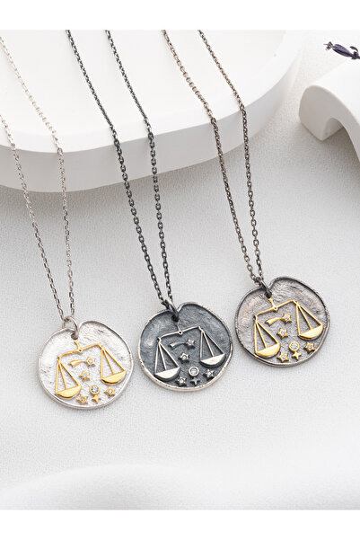 Two Arts Jewelry 925 Ayar Gümüş Terazi Burcu Kolye – Kişiye Özel Premium Tasarım