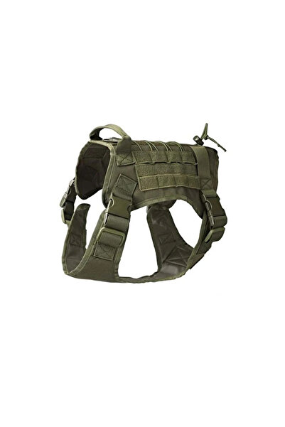 Petza طوق صدر للكلاب باللون الأخضر القتالي