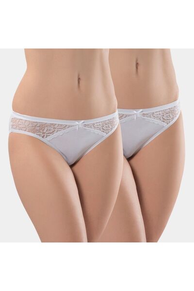 TÜREN Жіночий бікіні з лікрам і мереживом (2-пакет) 261/Білий