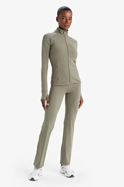 DeFacto DeFactoFit Flare Fit Toparlayıcı Yüksek Bel İspanyol Paça Soft Touch Sporcu Pantolon B3988AX25AU