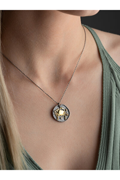 Two Arts Jewelry 925 Ayar Gümüş Yengeç Burcu Kolye – Kişiye Özel Premium Tasarım