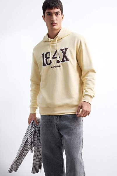 DeFacto Boxy Fit Kapüşonlu Baskılı Sweatshirt E6434AX25AU