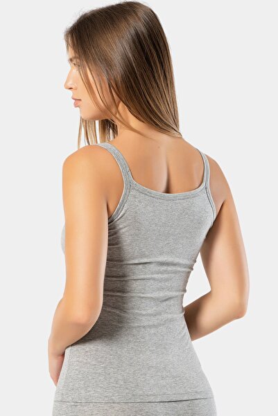 TÜREN Women's String Strap Lycra Cotton Undershirt 914/Grey