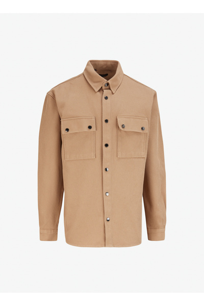 Fabrika Deve Tüyü Erkek Relaxed Fit Gömlek Ceket F4WM-GML 2428