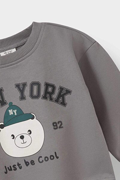 DeFacto Erkek Bebek 2'li Takım Baskılı Sweatshirt Eşofman Altı E8994A525AU