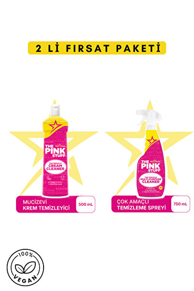 ThePinkStuff Mucizevi Temizlik & Çok Amaçlı SET – Krem Temizleyici 500 ml + Ç...