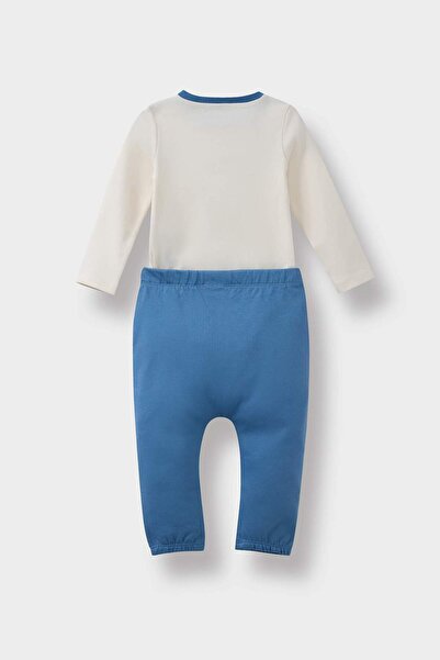 DeFacto Erkek Bebek 2'li Takım Safari Baskılı Uzun Kollu Tişört Eşofman Altı F2206A525AU