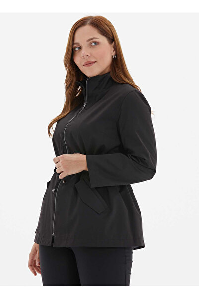 Selen Siyah Kadın Trençkot 24KSL9399-BB