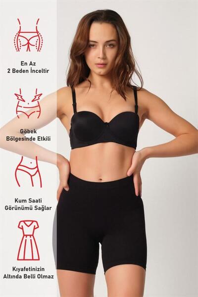 horussweetshop Emay Чорні безшовні м'які жіночі боксери з паткою 3003