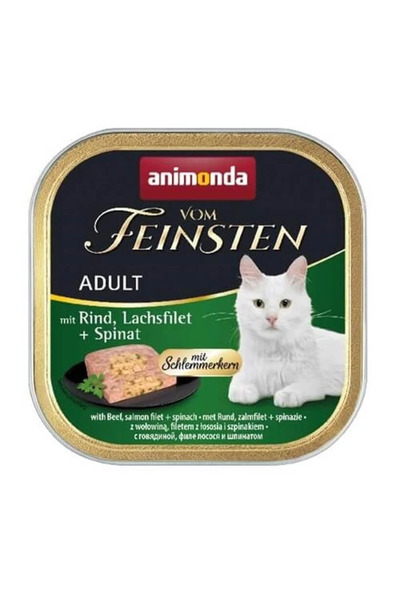 Animonda Vom Feinsten Sığır Somon Ispanaklı Kedi Konservesi 100gr